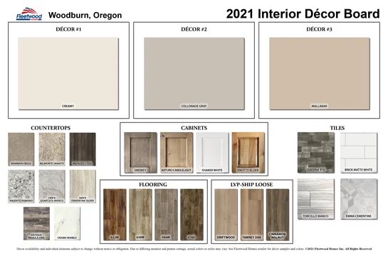 Cavco Homes Evergreen 28563E Manufactured Home Interior Décor Board