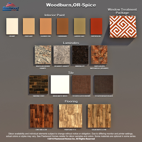 Fleetwood Homes Sandpointe 14522A Manufactured Home Spice Interior Décor Board