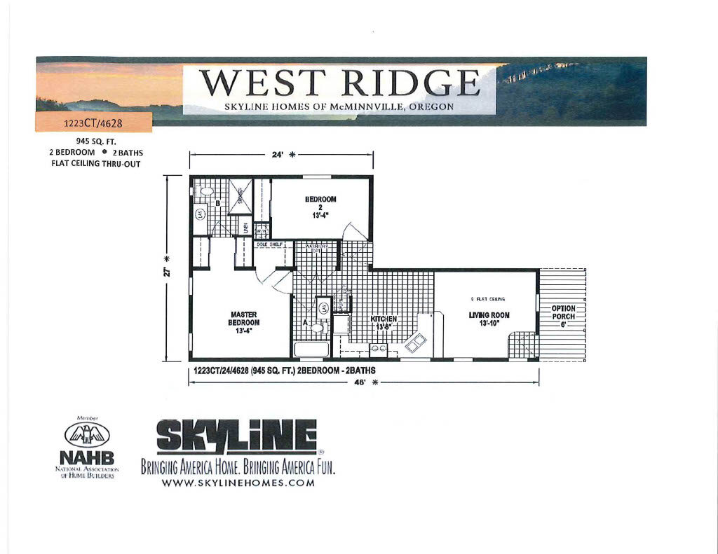 West Ridge 1223CT manufactured home floor plan