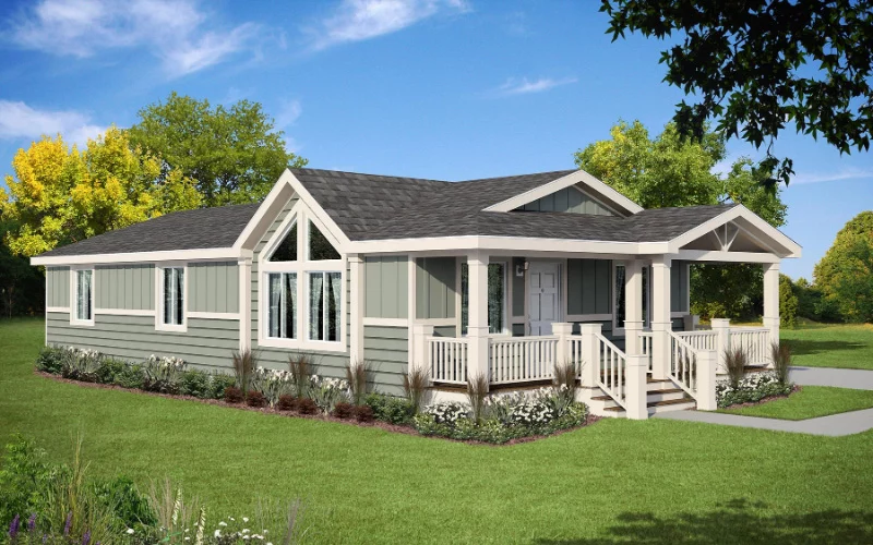 the exterior of a custom designed manufactured home in Coos Bay Oregon